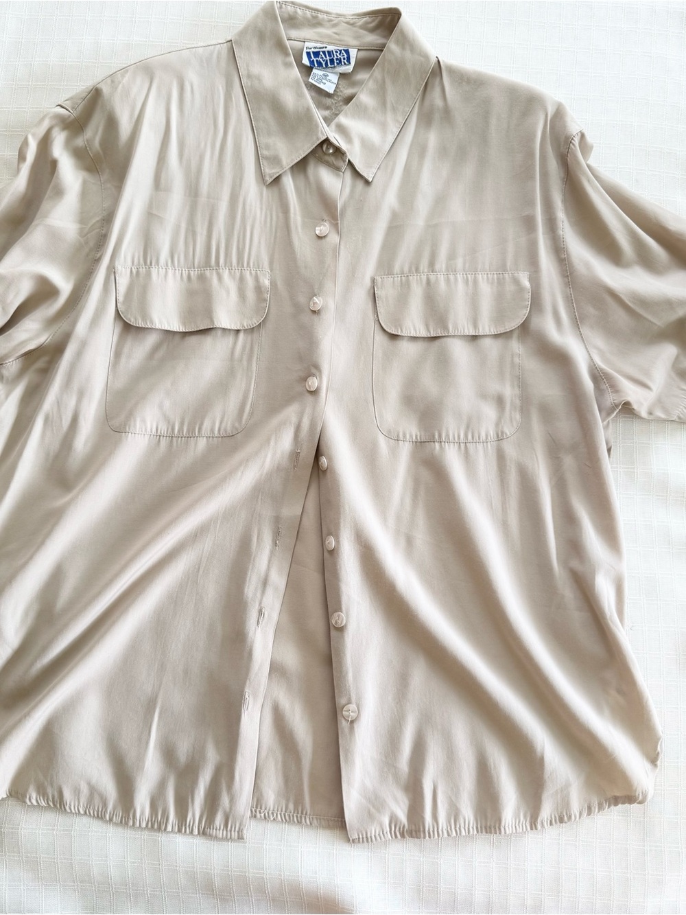 80s vintage minimalist top in sand